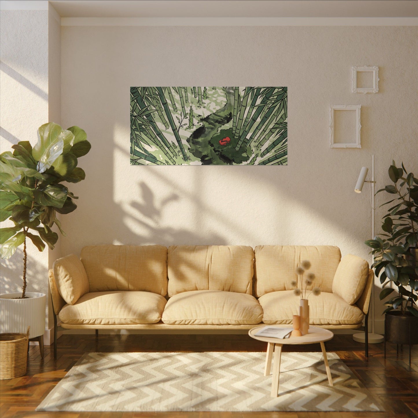 Peaceful Bamboo Grove Canvas Art - Ukiyo E Inspired Zen