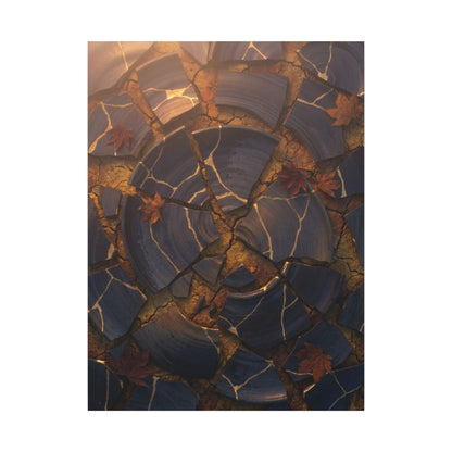 Autumn Cracked Earth Gold Repair Canvas Art | Philosophical Decor
