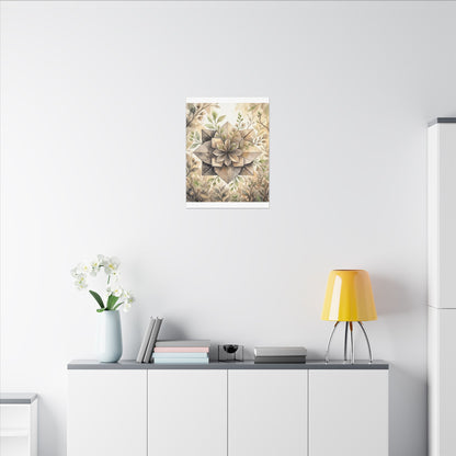 Warm Paper Fold Canvas Art - Watercolor Japandi