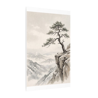 Seijaku Pine Tree Canvas Art - Japandi Japanese Pattern