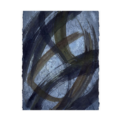 Ink Brushstroke Winter Wall Art Print | Dark Japandi Bold Design