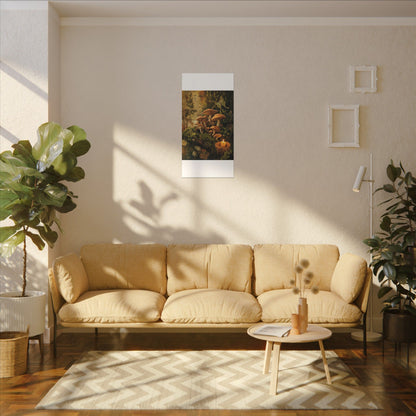 Spring Wild Mushrooms Herbarium Canvas Art | Earthy Decor