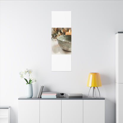 Ceramic Bowl Canvas Art | Summer Japandi Watercolor Art