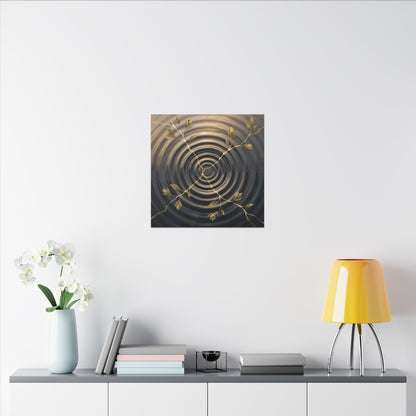 Kanso Water Ripple Canvas Art - Kintsugi Gold Vein