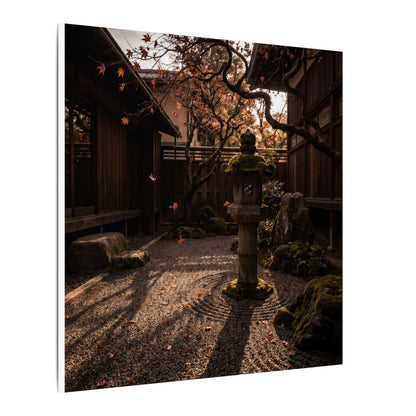 Seijaku Stone Lantern Canvas Art - Dark Japandi Shadow Zen
