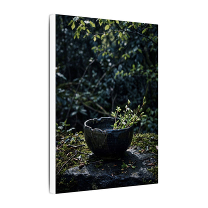 Dappled Ceramic Bowl Canvas Art - Dark Japandi Datsuzoku