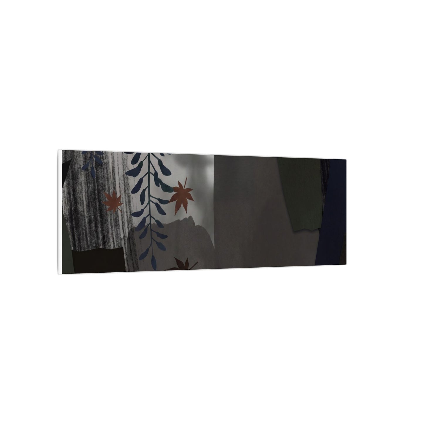 Wisteria Autumn Canvas Art | Dark Japandi Moody Design