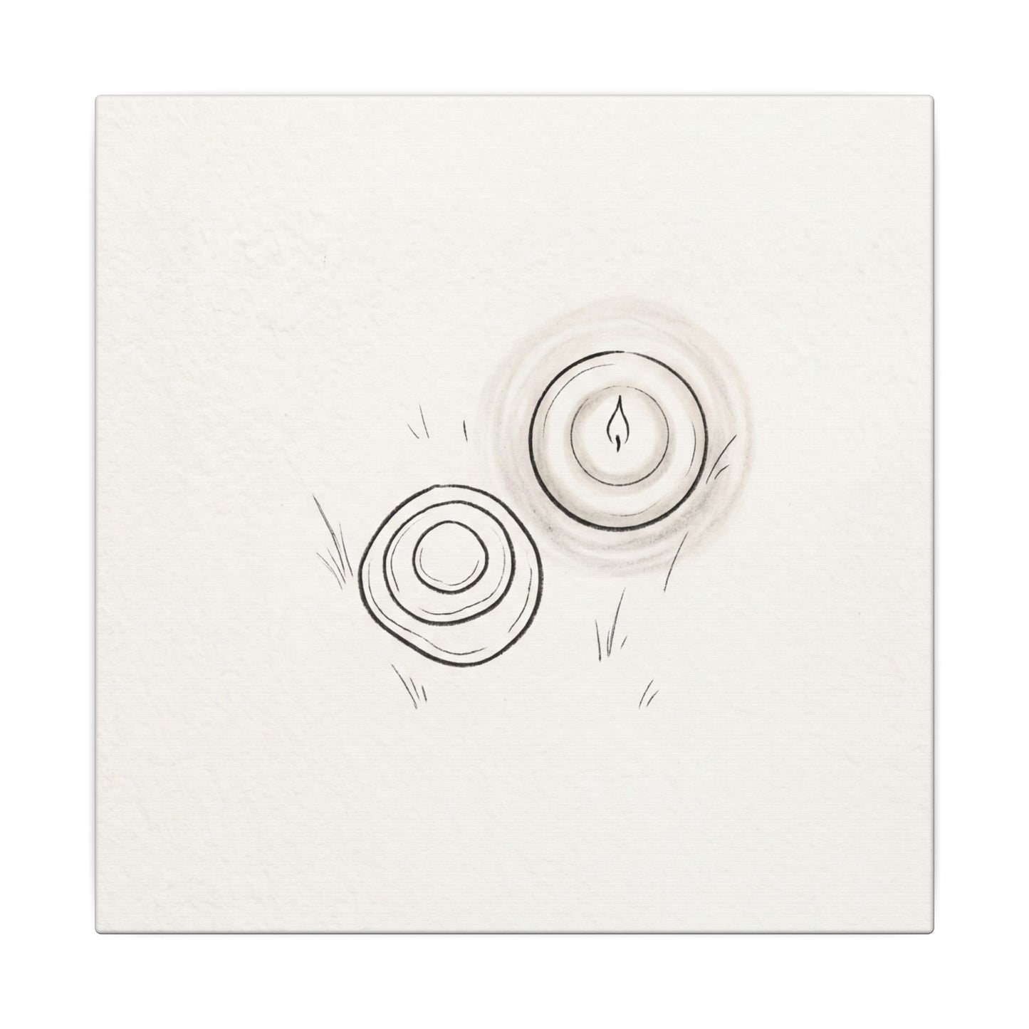 River Stones Canvas Art | Winter Japandi Minimal Line Art