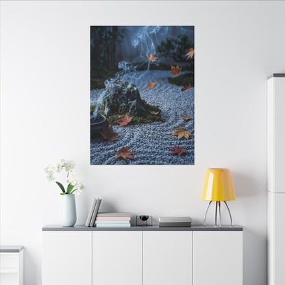 Autumn Incense Smoke Karesansui Canvas Art | Calm Decor