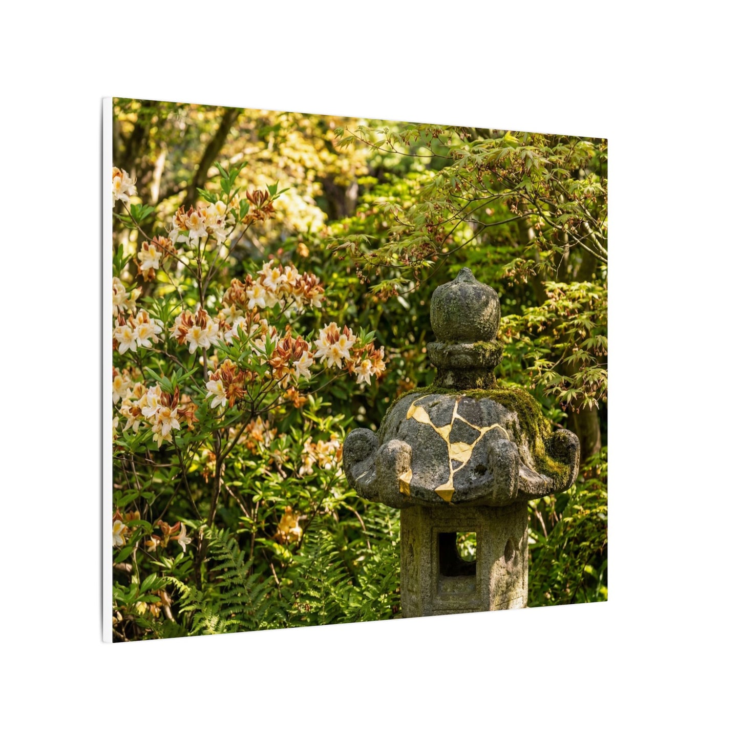 Spring Stone Lantern Gold Repair Canvas Art | Beautiful Decor