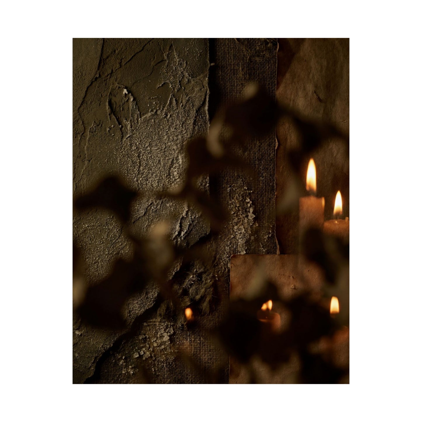 Shadow Play Winter Wall Art Print | Dark Japandi Moody Design