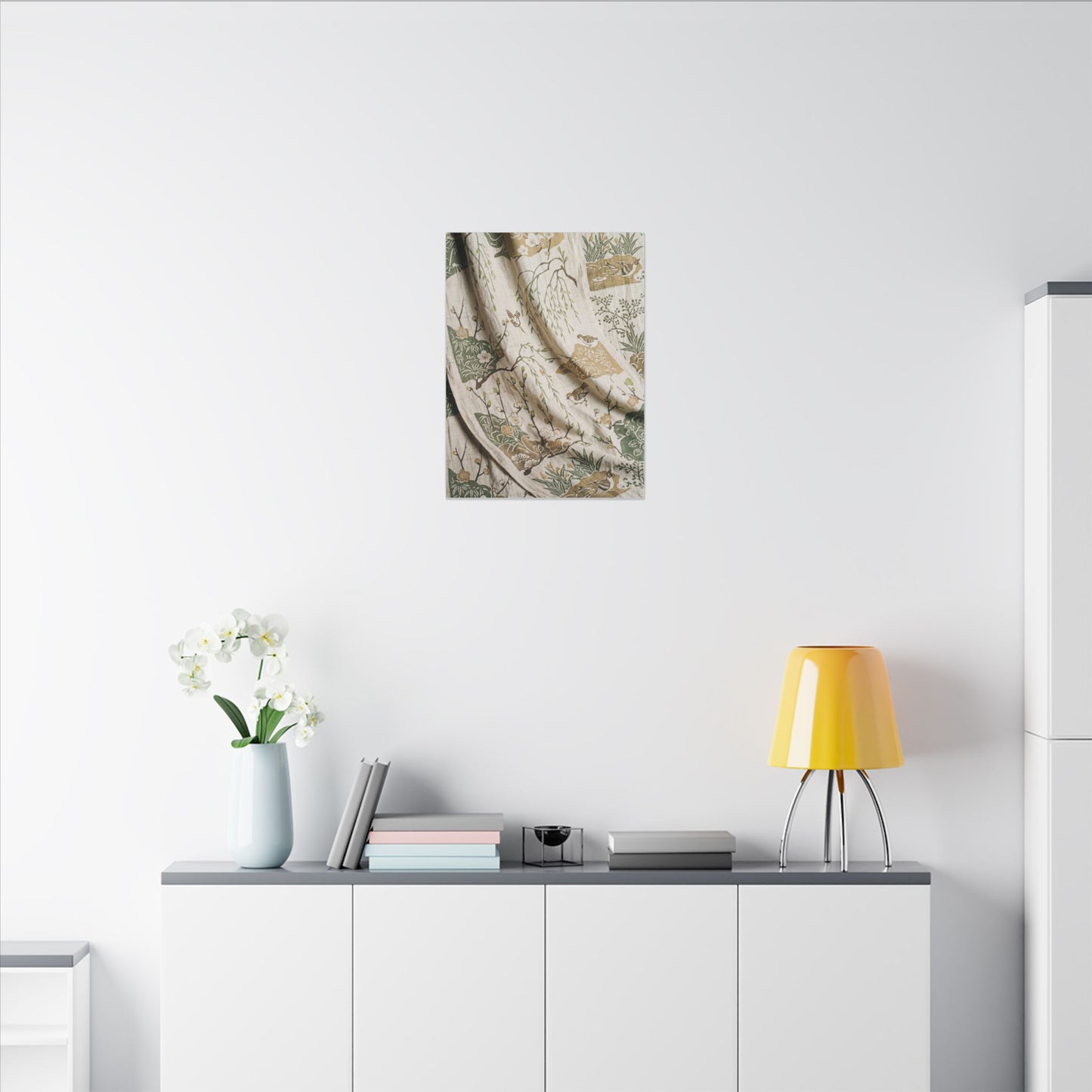 Silk Drape Canvas Art | Spring Japandi Japanese Pattern Art