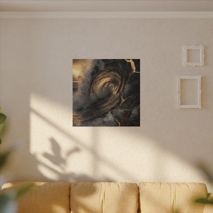 Kanso Ocean Wave Canvas Art - Kintsugi Gold Vein