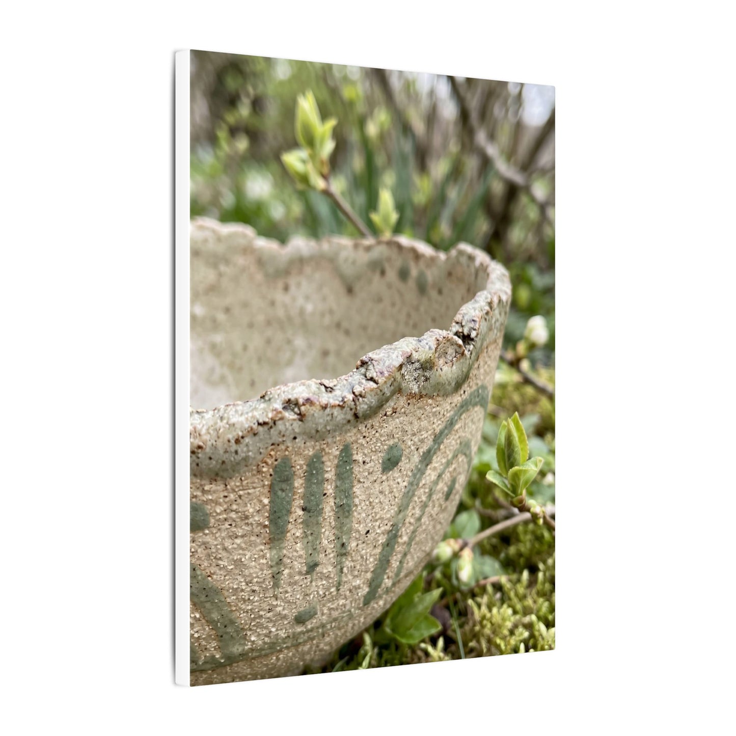 Elegant Ceramic Bowl Canvas Art - Japanese Pattern Japandi