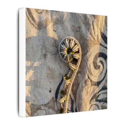 Fern Unfurling Canvas Art | Winter Japandi Japanese Pattern Art