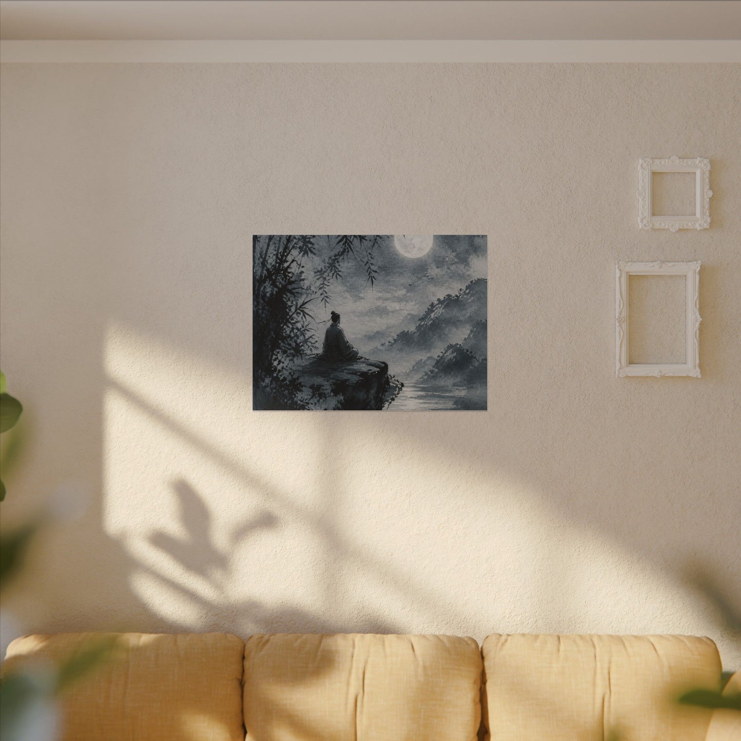 Ink Brushstroke Sumi E Canvas Art | Serene Zen Art