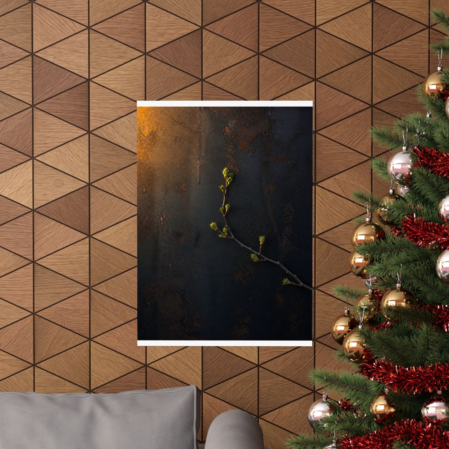 Bold Rust Patina Wall Art Print - Moody Minimal Dark Japandi