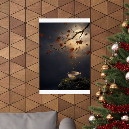 Kintsugi Moonlit Garden in Golden Hour | Gold Repair Wall Art Print