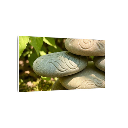 River Stones Summer Canvas Art | Japandi Earthy Design