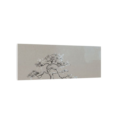Pine Tree Minimal Line Canvas Art | Warm Japandi Art