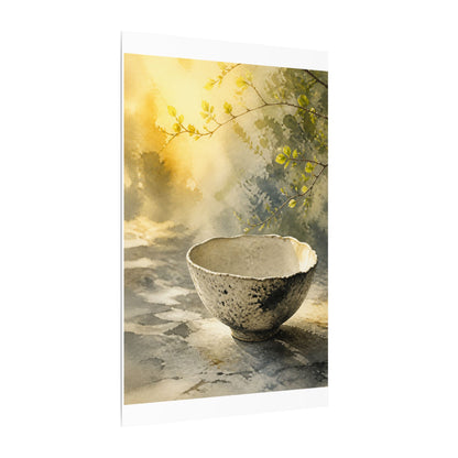 Cozy Ceramic Bowl Canvas Art - Watercolor Japandi