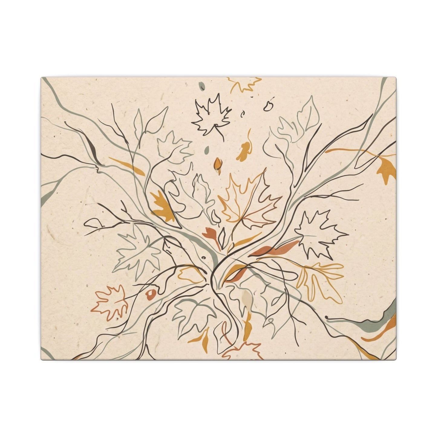 Warm Shadow Play Canvas Art - Minimal Line Japandi