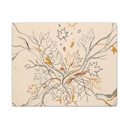 Warm Shadow Play Canvas Art - Minimal Line Japandi
