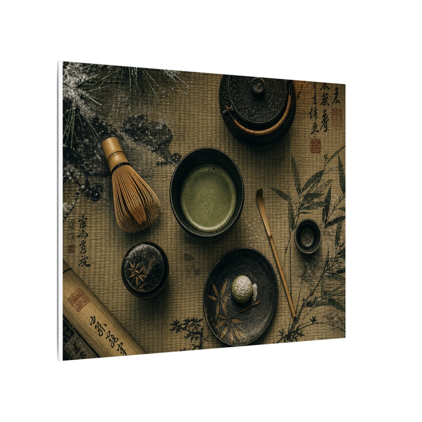 Tea Ceremony Canvas Art | Winter Zen Ukiyo E Inspired Art