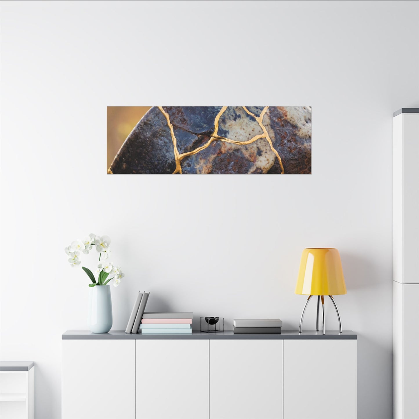Fukinsei Rust Patina Canvas Art - Kintsugi Gold Repair