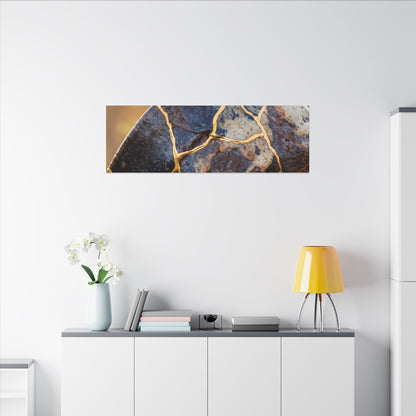 Fukinsei Rust Patina Canvas Art - Kintsugi Gold Repair