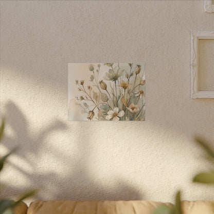 Summer Dried Flowers Watercolor Canvas Art | Elegant Decor