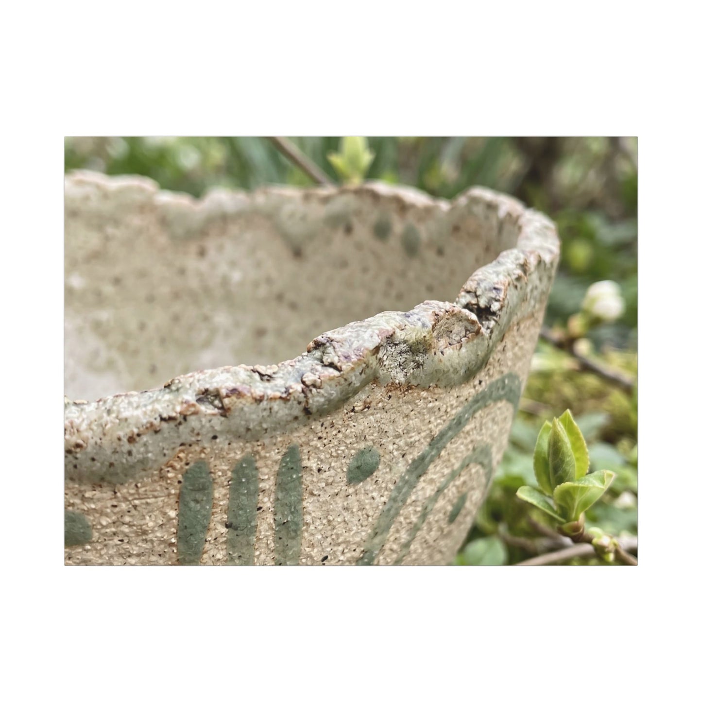 Elegant Ceramic Bowl Canvas Art - Japanese Pattern Japandi