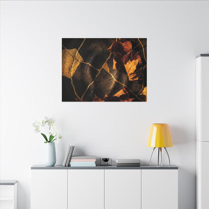 Resilient Shadow Play Canvas Art - Crackle Gold Kintsugi