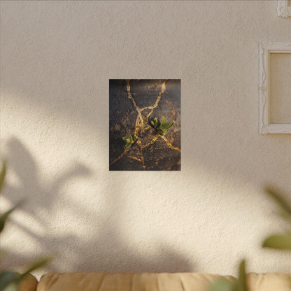 Rust Patina Gold Repair Canvas Art | Resilient Kintsugi Art