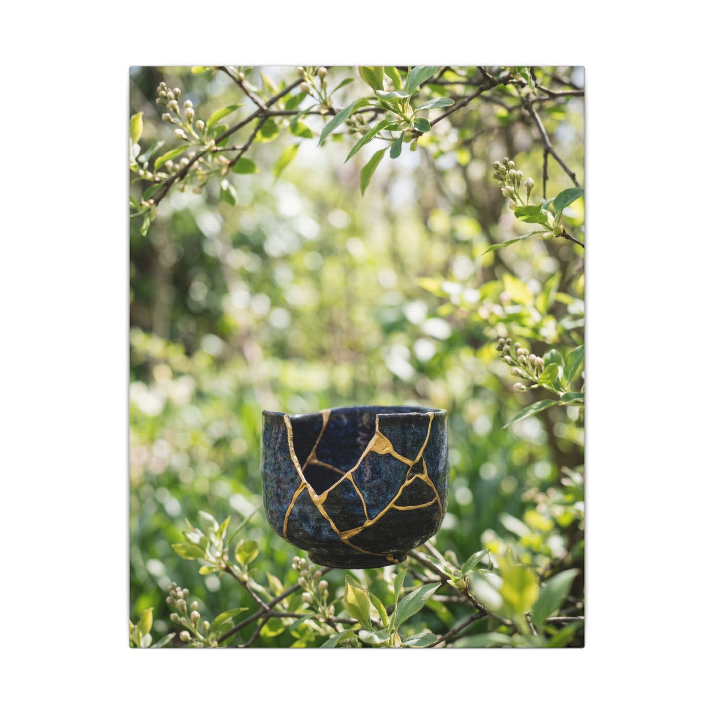 Kintsugi Broken Pottery in Dappled | Broken Beauty Canvas Art
