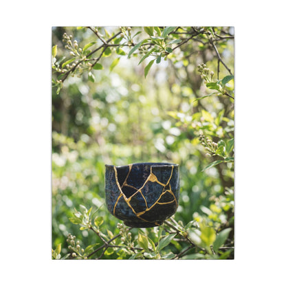 Kintsugi Broken Pottery in Dappled | Broken Beauty Canvas Art