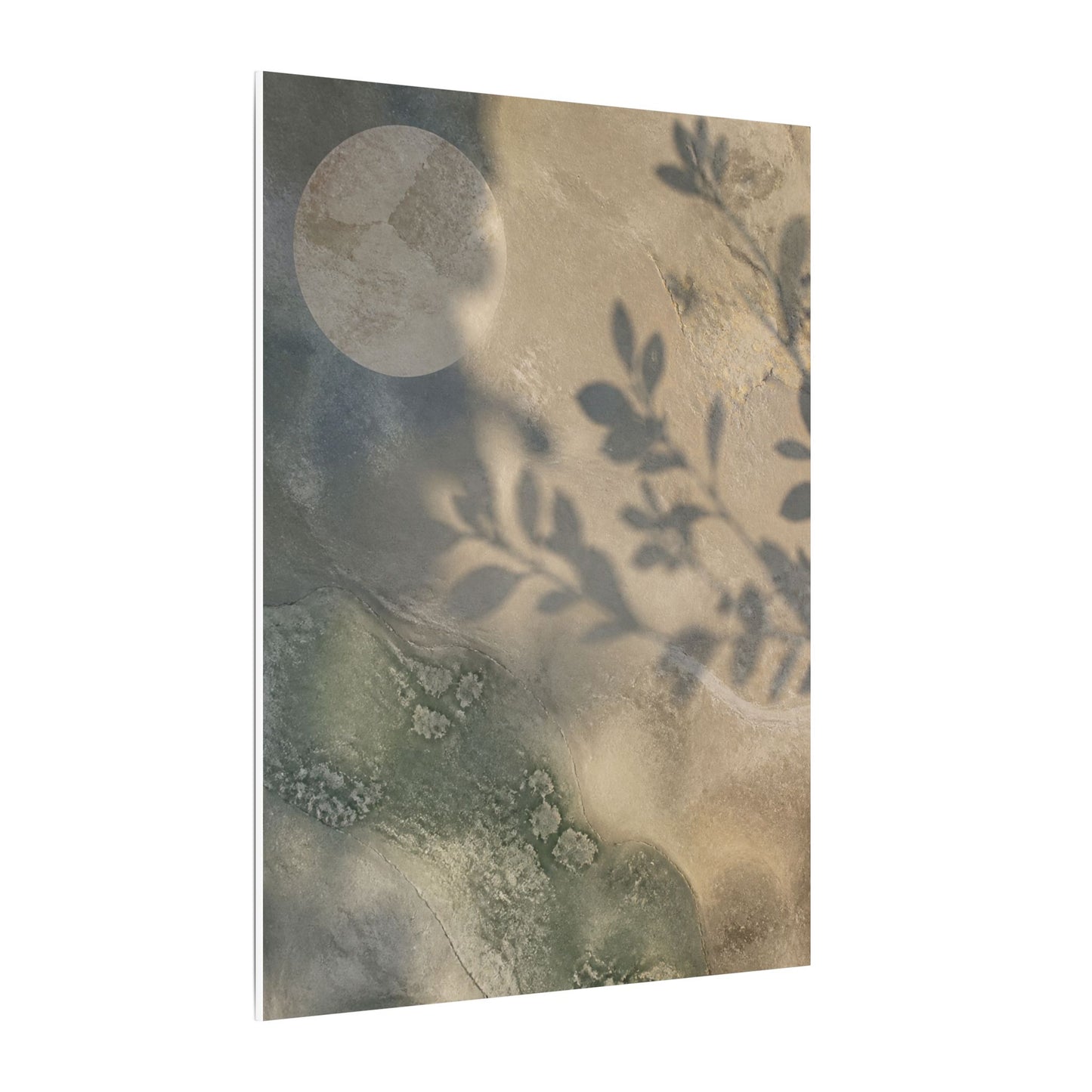 Japandi Shadow Play in Moonlight | Texture Canvas Art