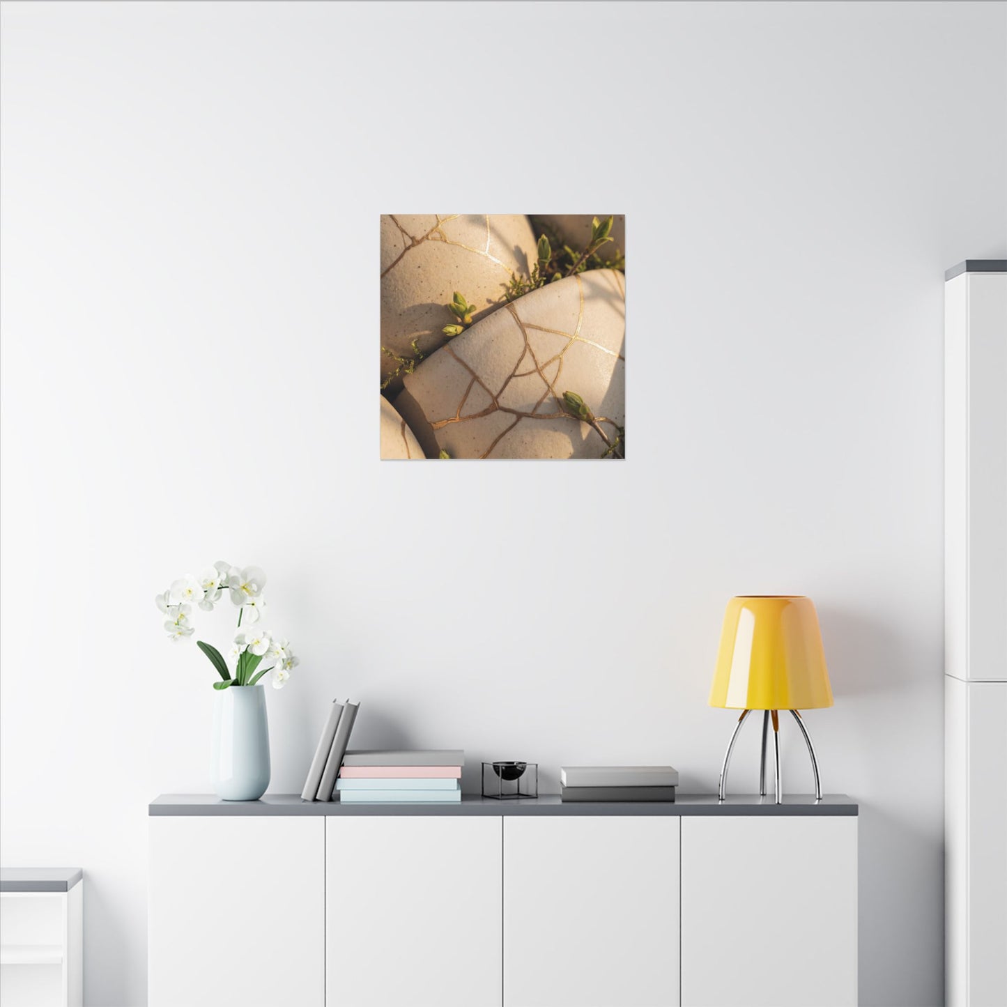 Spring Broken Pottery Gold Vein Canvas Art | Beautiful Decor