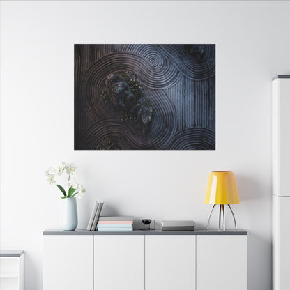 Spring Rock Garden Charcoal Ink Canvas Art | Bold Decor
