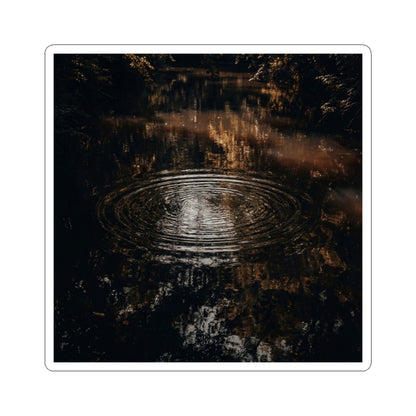 Water Ripple Moody Minimal Sticker | Atmospheric Dark Japandi Art Art Print