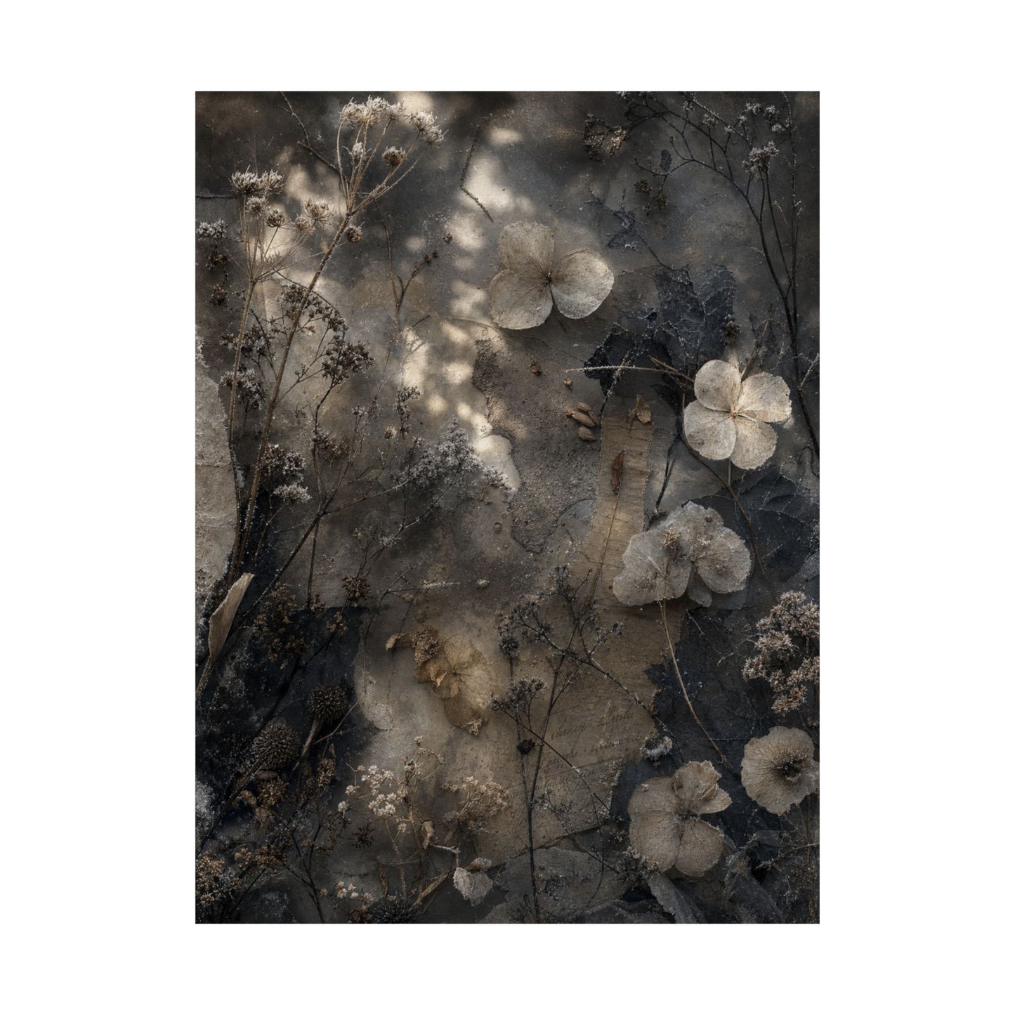 Mono No Aware Dried Flowers Wall Art Print - Japandi Texture