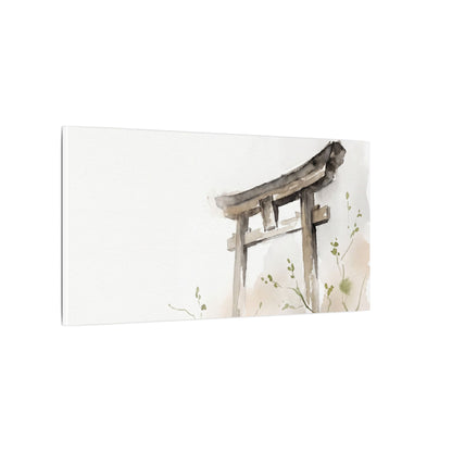 Fukinsei Torii Gate Canvas Art - Japandi Watercolor