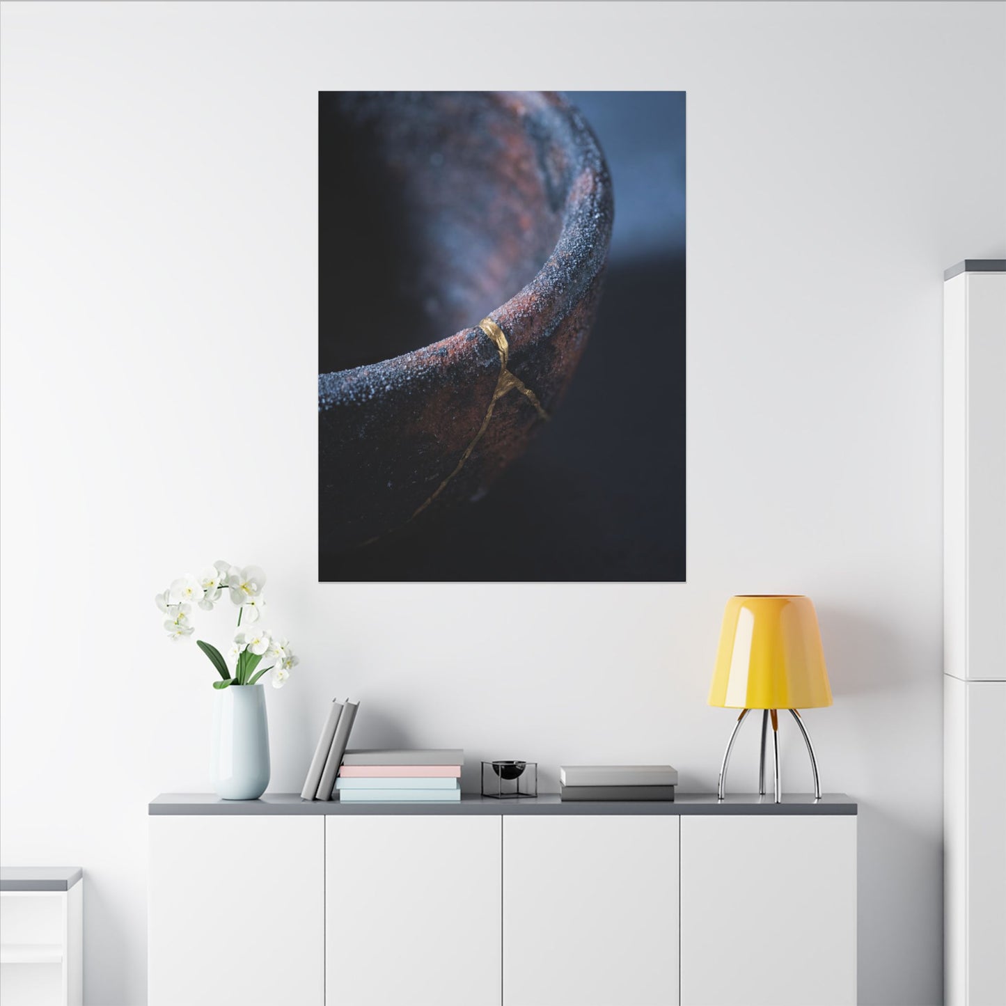 Artful Ceramic Bowl Canvas Art - Broken Beauty Kintsugi
