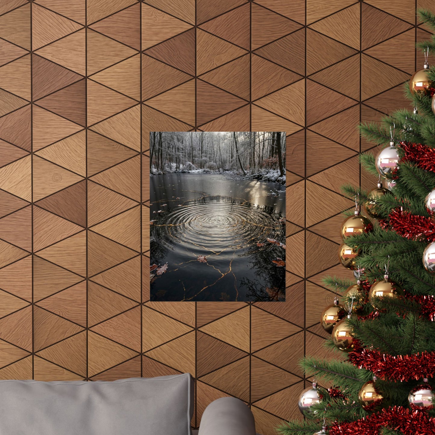 Water Ripple Wall Art Print | Winter Kintsugi Broken Beauty Art