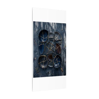 Dark Japandi Broken Pottery in Dappled | Shadow Zen Canvas Art