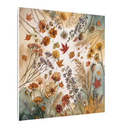 Dried Flowers Canvas Art | Autumn Japandi Watercolor Art