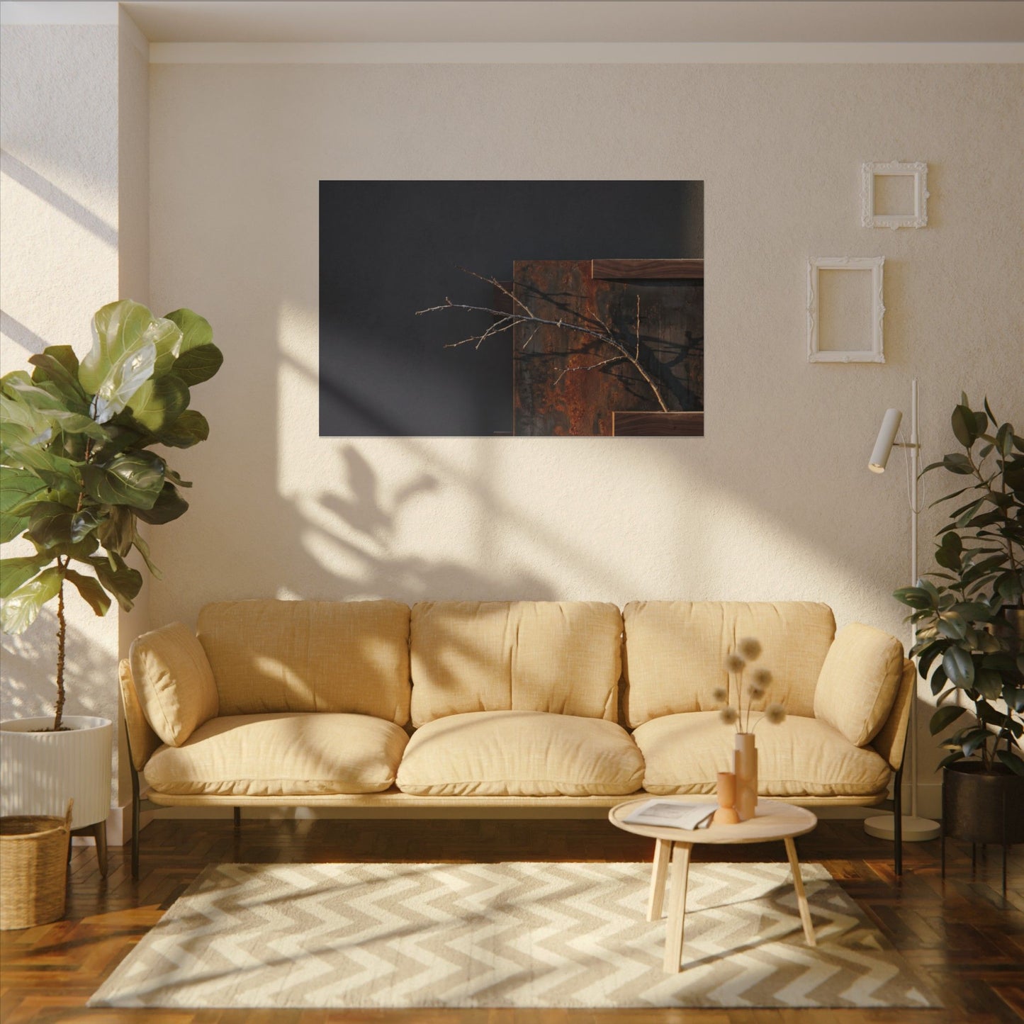 Ma Rust Patina Canvas Art - Dark Japandi Dark Texture