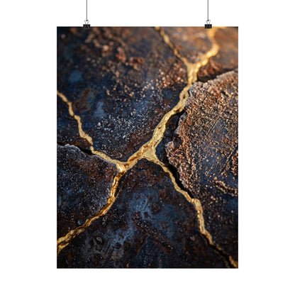Golden Hour Rust Patina Wall Art Print - Kintsugi Kanso Art Print