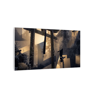 Winter Torii Gate Moody Minimal Canvas Art | Bold Decor