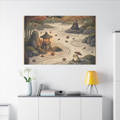 Rock Garden Autumn Canvas Art | Zen Serene Design